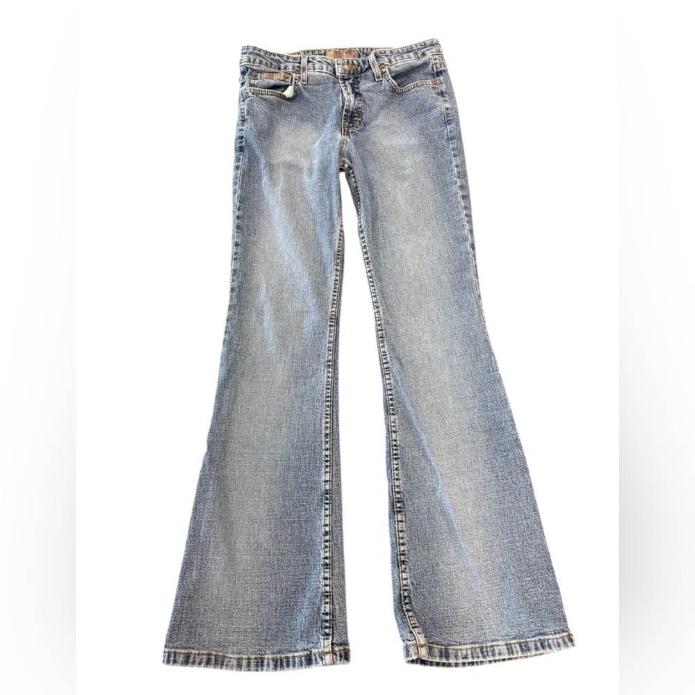 Vintage Y2K L.E.I. Mid Rise Medium Wash Flare Leg Denim Size 9